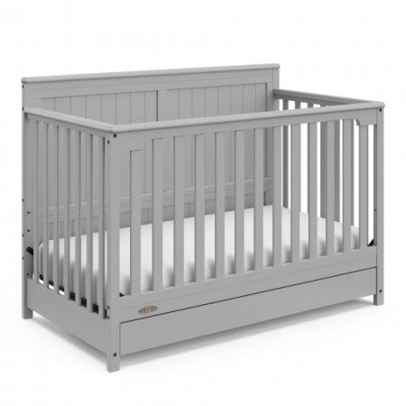 Graco Hadley 4-in-1 Convertible Crib with Drawer Pebble Gray