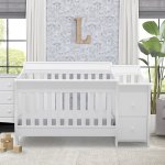 Delta Children Bentley S 4-in-1 Convertible Crib and Changer, White