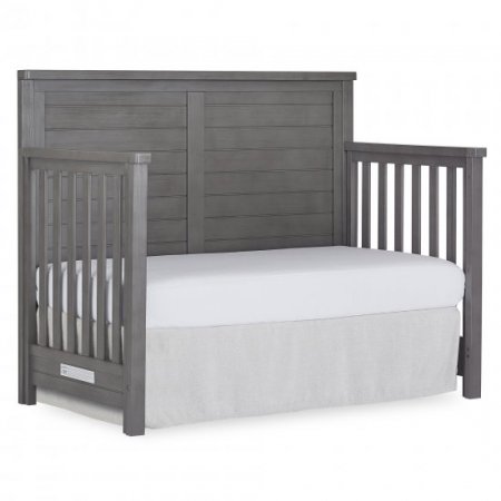 evolur Belmar Flat 5 in 1 Convertible Crib - Rustic Grey