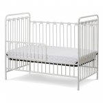 LA Baby Napa 3 in 1 Convertible Full Sized Metal Crib, Alabaster White