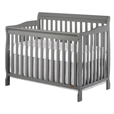 Baby Crib with Changing Table 2 Piece Set in Gray