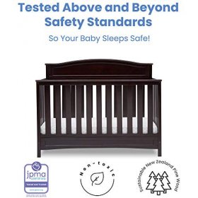 Delta Children Emery Deluxe 6-in-1 Convertible Crib, Dark Chocolate