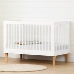 South Shore Balka Baby Crib with Adjustable Height, White