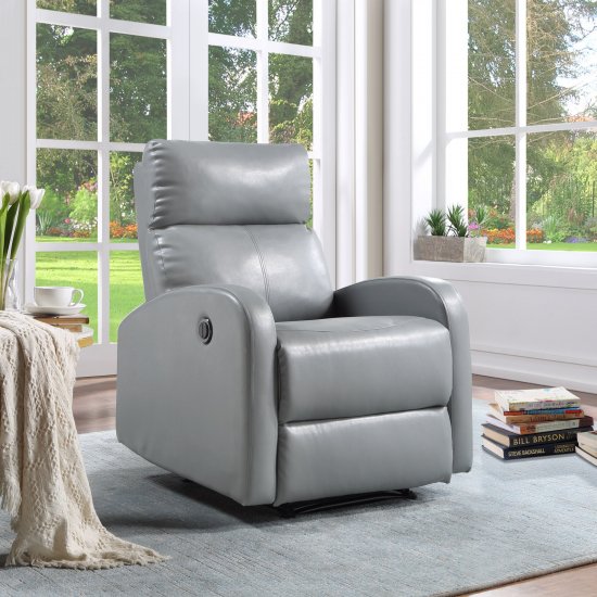 Suite Bebe Aubrey Fabric Recliner, Gray