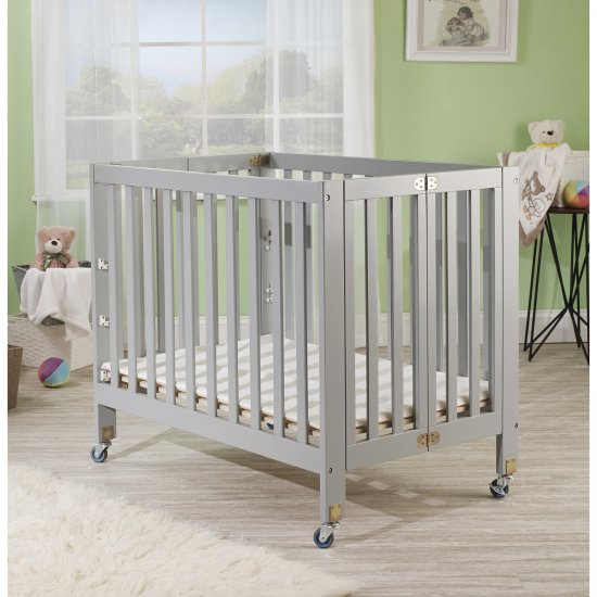 Orrie Folding Mini Portable Crib with Mattress