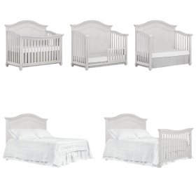 evolur Madison 5 in 1 Curved Top Convertible Crib, Antique Grey Mist