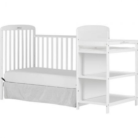 Dream On Me Anna 4-in-1 Convertible Crib and Changer, White