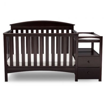 Delta Children Abby 4-in-1 Convertible Crib and Changer, Bianca White