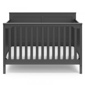 Baby Crib with Changing Table 2 Piece Set in Slate Gray