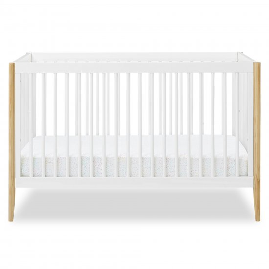 Delta Children Casey 6-in-1 Convertible Crib, Bianca White/Natural