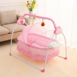 Oukaning Electric Baby Crib Cradle Auto-Swing Newborns Bassinets Sleep Bed Infant Rocker