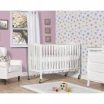 Dream On Me Folding Portable Convenience Full-Size Crib, White