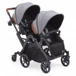 Contours Curve Double Stroller, Solid Print Gray