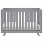 Rosebery Kids Traditional Wood 3 in 1 Convertible Crib in Pebble Gray