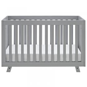 Rosebery Kids Traditional Wood 3 in 1 Convertible Crib in Pebble Gray