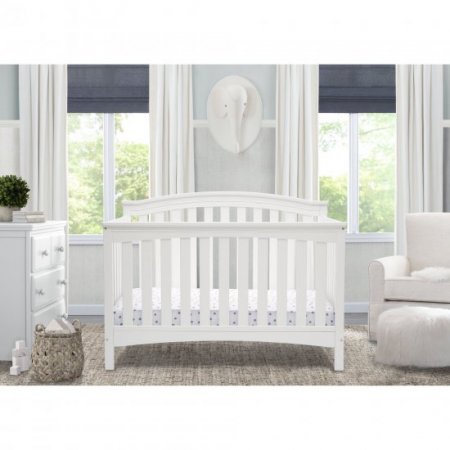 Delta Children Waverly 6-in-1 Convertible Crib, Bianca White