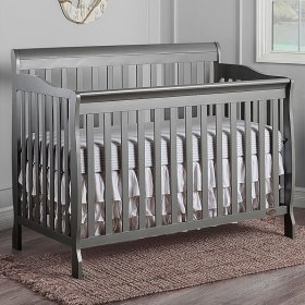 Baby Crib with Changing Table 2 Piece Set in Gray