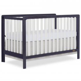 Dream On Me Ridgefield II 5 In 1 Convertible crib, White with Wire Brushed Navy