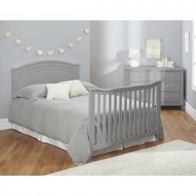 Sorelle Furniture Berkley Round Top 4 in 1 Crib, Gray