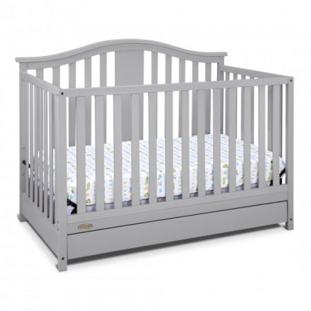 Graco Solano 4 in 1 Convertible Crib with Drawer Pebble Gray