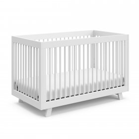 Storkcraft Beckham 3-in-1 Convertible Crib, White, Greenguard Gold Certified