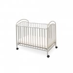 L.A. Baby Classic Arched Portable Mini Crib with Mattress, Gray