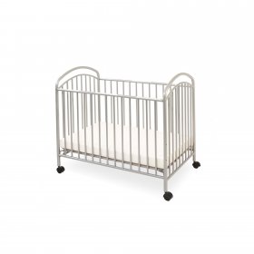 L.A. Baby Classic Arched Portable Mini Crib with Mattress, Gray