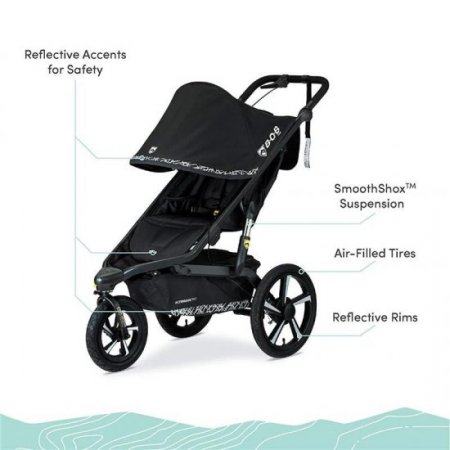 BOB Gear Alterrain Pro Jogging Stroller | One-Hand Quick Fold - Smoothshox + Airfilled Tires - Ultra Reflective Fabric, Lunar