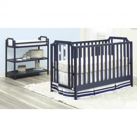 Suite Bebe Celeste 3-in-1 Convertible Island Crib, Navy Blue Finish