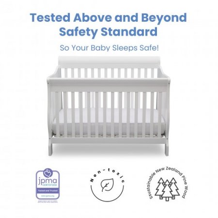 Delta Children Canton 4-in-1 Convertible Crib, Bianca White