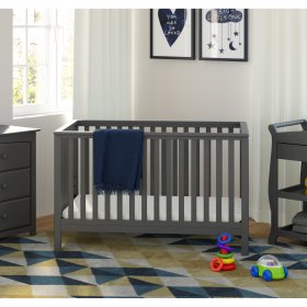 Storkcraft Hillcrest 4 in 1 Convertible Baby Crib, Gray