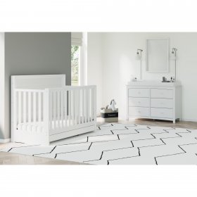 Storkcraft Luna 4-in-1 Convertible Crib with Drawer, White