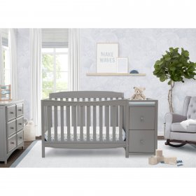 Delta Children Mason 6-in-1 Convertible Crib and Changer, Grey