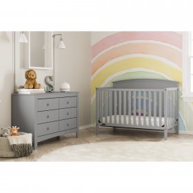 Graco Benton 4 in 1 Convertible Baby Crib, Pebble Gray