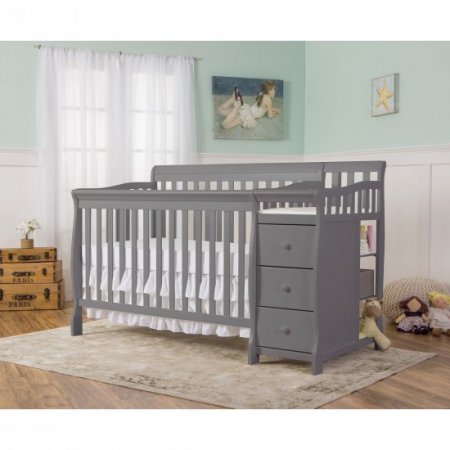 Dream On Me, 5 in 1 Brody Convertible Crib With Changer, Storm Grey