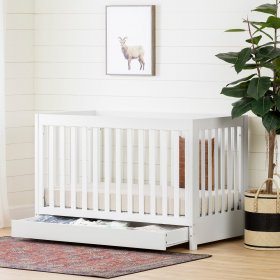 South Shore Yodi Crib with Drawer , White