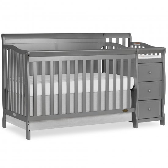 Dream On Me 5-in-1 Brody Full Panel Convertible Crib with Changer, Storm Grey