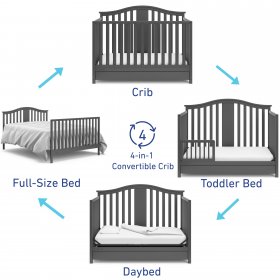 Graco Solano 4 in 1 Crib with Drawer Gray