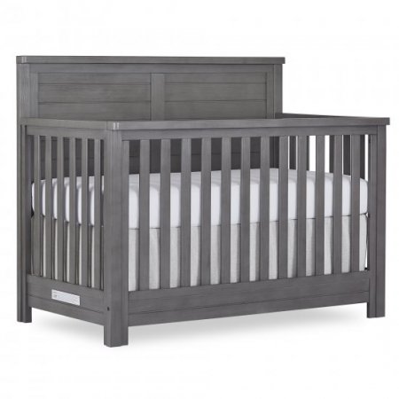 evolur Belmar Flat 5 in 1 Convertible Crib - Rustic Grey