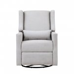 Suite Bebe Pronto Gliding Swivel Recliner in Blanco White Fabric