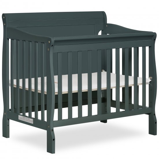 Dream On Me Aden Full Panel Convertible 4-in-1 Mini Crib In Olive