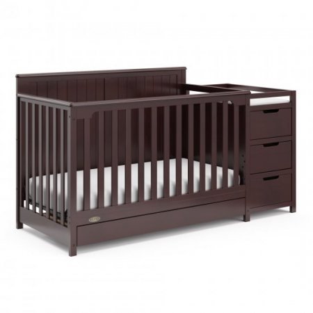 Graco Hadley 4-in-1 Convertible Crib and Changer with Drawer, Espresso