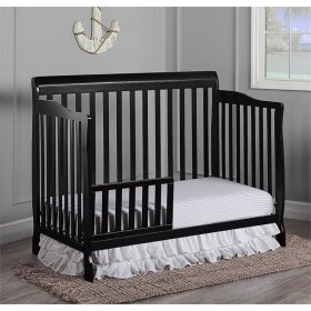 Baby Crib with Changing Table 2 Piece Set in Black