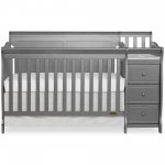 Dream On Me 5-in-1 Brody Full Panel Convertible Crib with Changer, Storm Grey