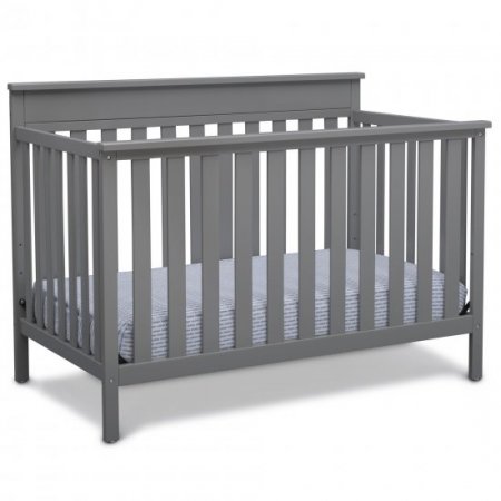 Delta Children Kingswood 4-in-1 Convertible Baby Crib, Grey