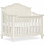 Evolur Aurora Deluxe Edition 5 in 1 Curved Convertible Crib I Fairytale Nursery I Easily Converts to Toddler Bed, 3-Position Adjustable Mattress Support I Curved Headboard And Footboard in Ivory Lace