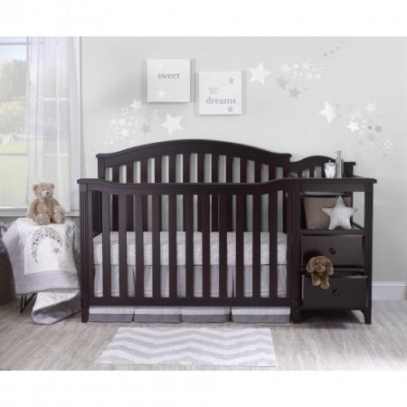 Sorelle Furniture Berkley 4-in-1 Convertible Crib and Changer, Espresso