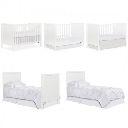 Dream On Me Springfield 3 in 1 Convertible Crib, White