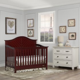 Slumber Baby Ella 5 in 1 Convertible Crib , Cherry