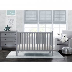 Delta Children Mercer 6-in-1 Convertible Baby Crib, Grey